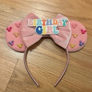 Disney Pink Mouse Ears Headband with Colorful Bow